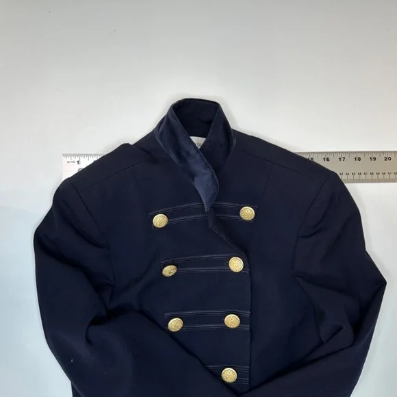 Jones New York Navy Wool double breasted military inspired blazer.  SZ 10 EUC! - Picture 9 of 13